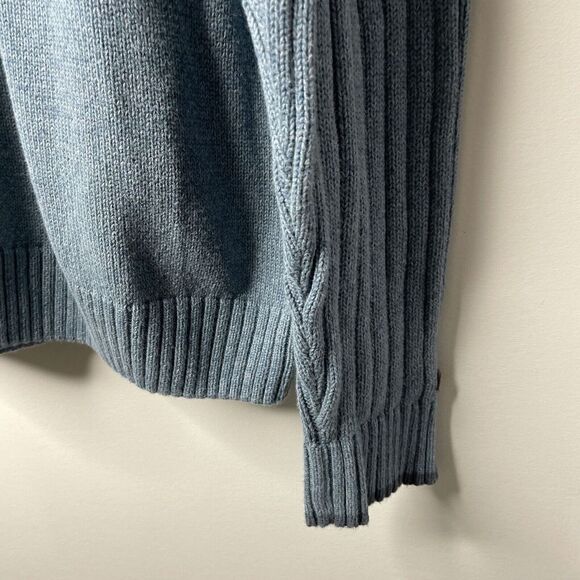 COLUMBIA Sweater Mens XL Blue Ribbed V-Neck Pullover 100% Cotton - Picture 3 of 8